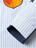 JW Anderson - Oversized Appliquéd Panelled Cotton-Poplin Shirt - Blue