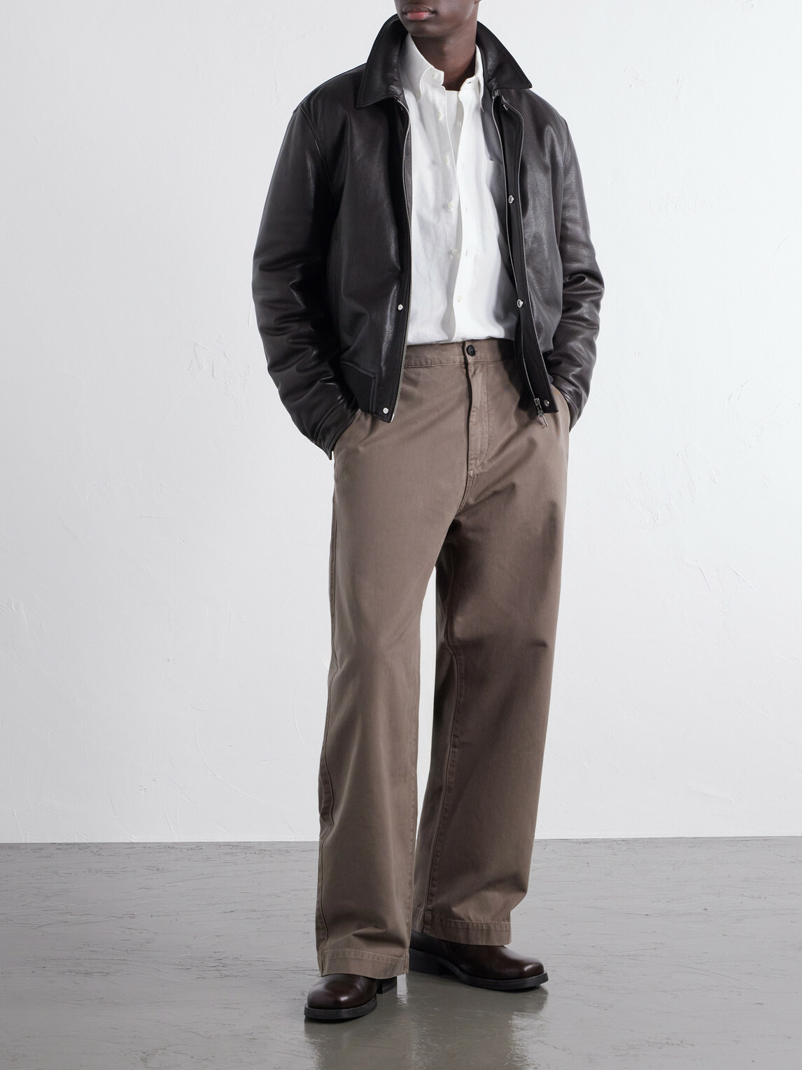 AGOLDE - Warwick Wide-Leg Recycled-Cotton Twill Trousers - Brown