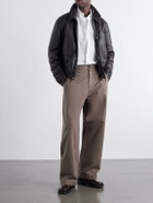 AGOLDE - Warwick Wide-Leg Recycled-Cotton Twill Trousers - Brown