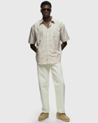 Daily Paper Zuri Macrame Jacquard Relaxed Ss Shirt Beige - Mens - Shortsleeves