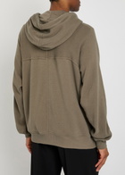 Rick Owens Felpa Hooded Cotton Sweatshirt Brown