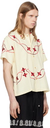 HARAGO Off-White Dainty Embroidered Shirt