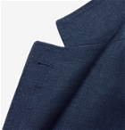 Brunello Cucinelli - Unstructured Linen, Wool and Silk-Blend Hopsack Suit Jacket - Blue