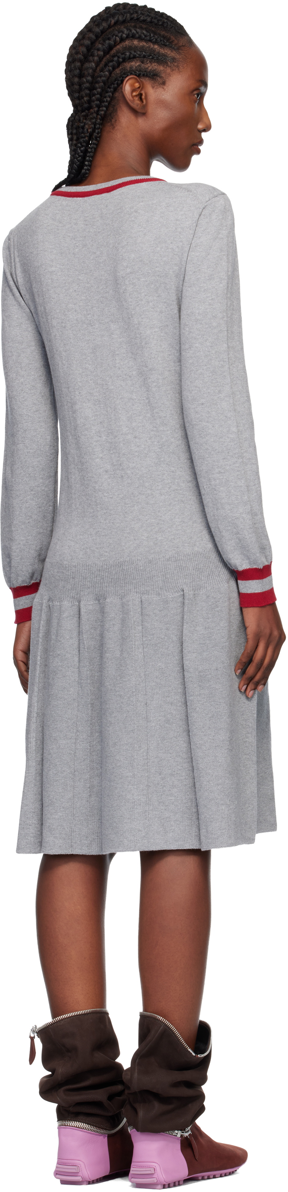 Kiko Kostadinov Gray Vivian Jumper Midi Dress