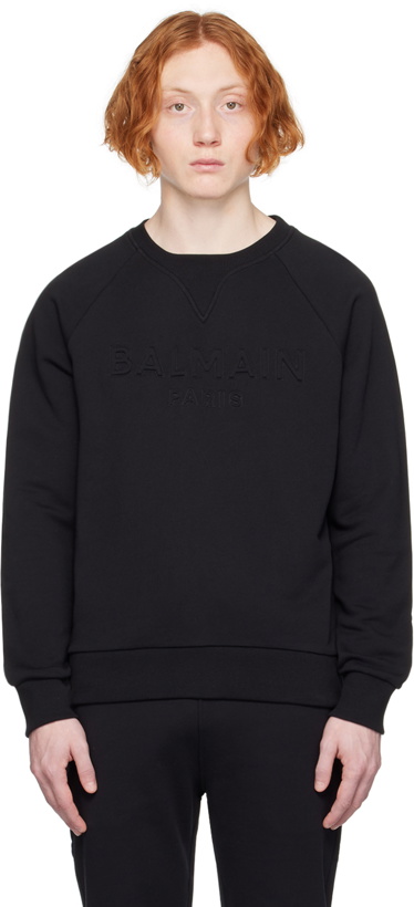 Photo: Balmain Black Embossed Sweatshirt
