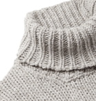 Incotex - Slim-Fit Herringbone Mélange Wool and Yak-Blend Rollneck Sweater - Gray