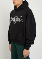 Saint Mxxxxxx Embroidered Hooded Cotton Sweatshirt Black