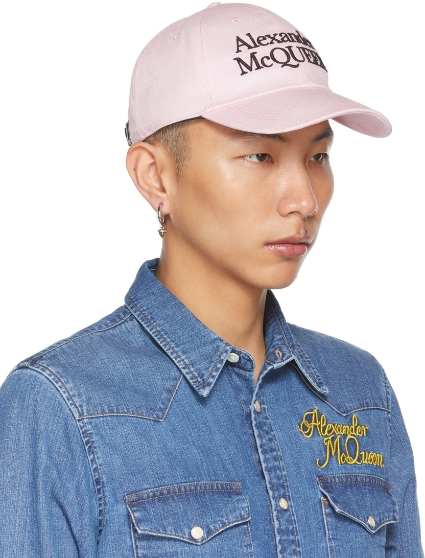 Alexander McQueen Pink Signature Cap Alexander McQueen