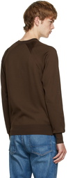 TOM FORD Brown Silk V-Neck Sweater