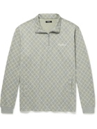 Malbon Golf - Logo-Embroidered Argyle Jersey Half-Zip Golf Sweatshirt - Gray