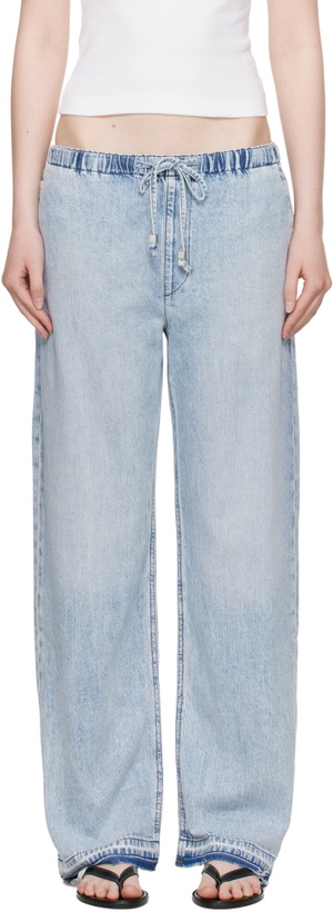 Photo: rag & bone Blue Featherweight Logan Wide-Leg Beach Jeans