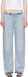 rag & bone Blue Featherweight Logan Wide-Leg Beach Jeans