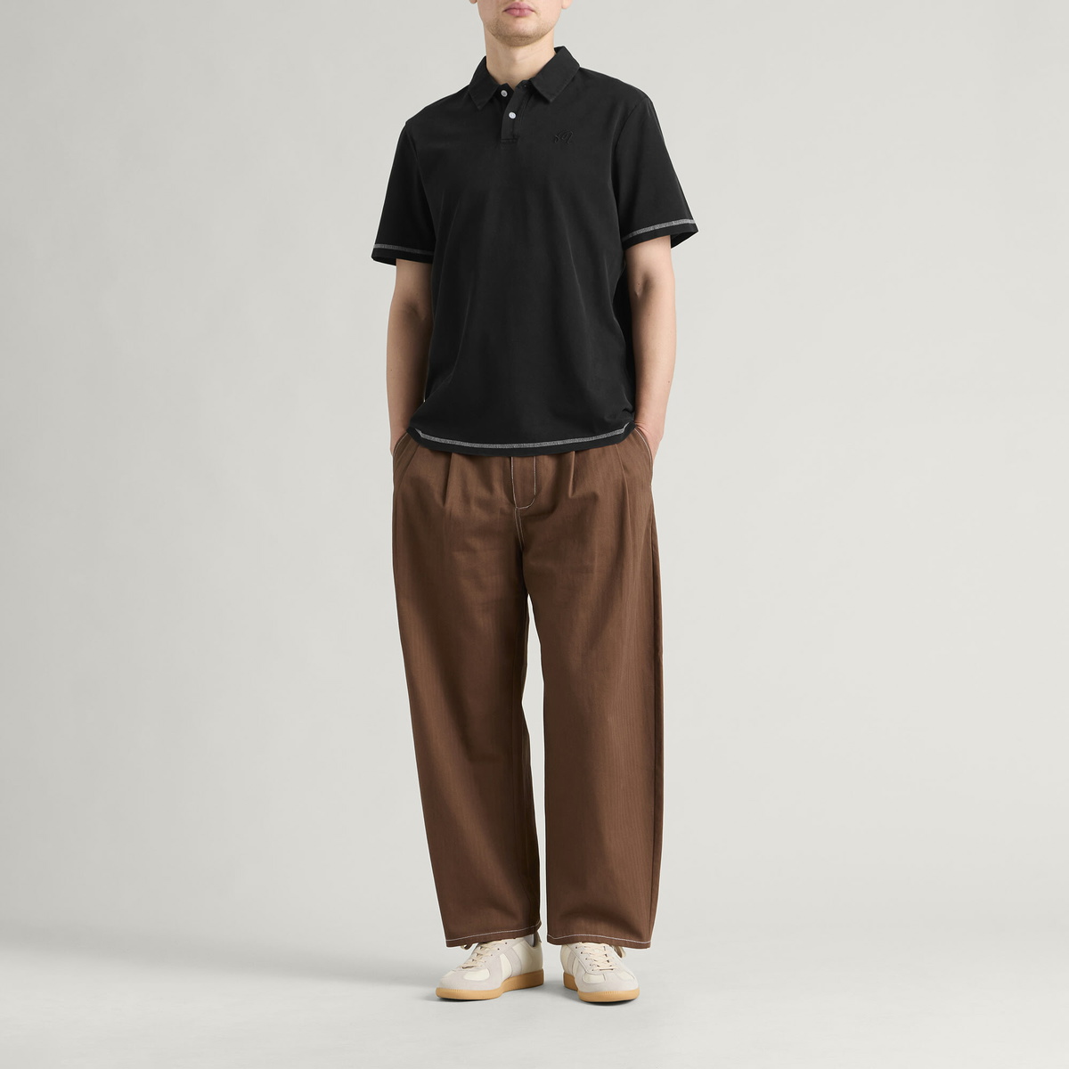 Malbon Men's Fairway Overdyed Polo in Black