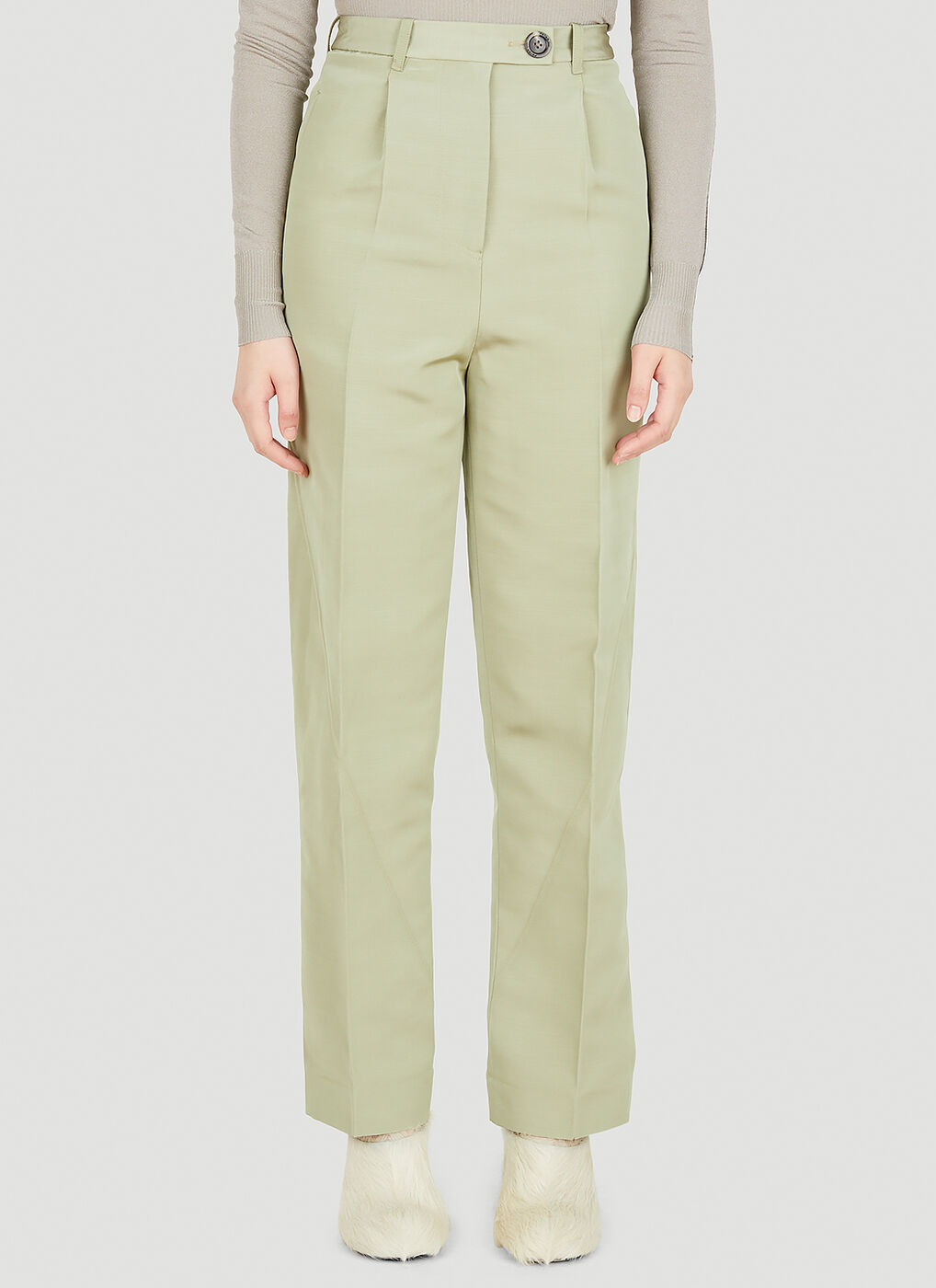 Twisted Seam Pants in Green Peter Do