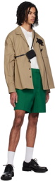 Valentino Green Creased Shorts