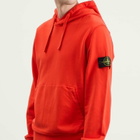 Stone Island Men's Organic Cotton Fleece Popover Hoodie in Scarlet