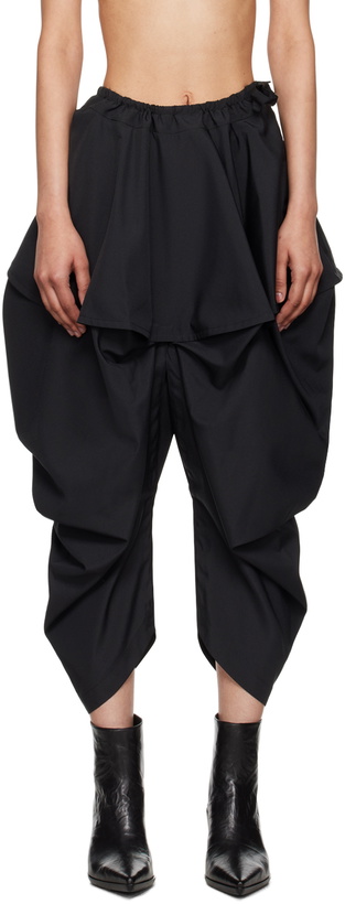 Photo: 132 5. ISSEY MIYAKE Black Bubble Solid Trousers