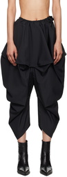 132 5. ISSEY MIYAKE Black Bubble Solid Trousers