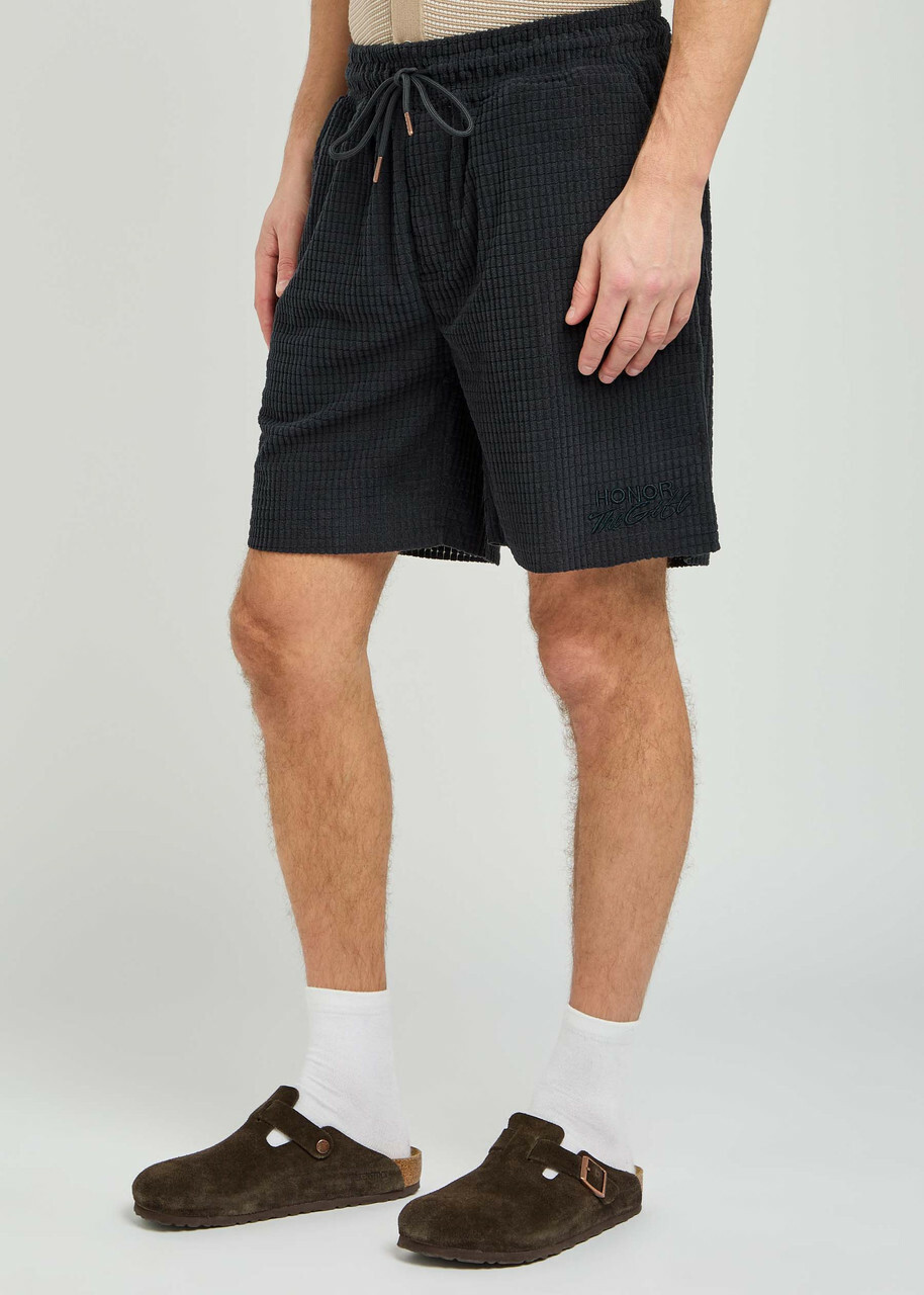 Honor The Gift Textured Knitted Shorts Black