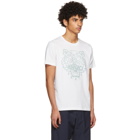 Kenzo White and Green Loose Printed Tiger T-Shirt