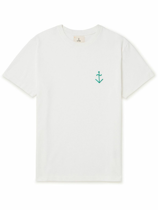 Photo: La Paz - Slim-Fit Logo-Emboidered Cotton-Piqué T-Shirt - White
