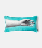 Fornasetti Mano printed silk and cotton-blend cushion