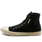 Balenciaga Men's Paris High Top Canvas Sneakers in Black/White