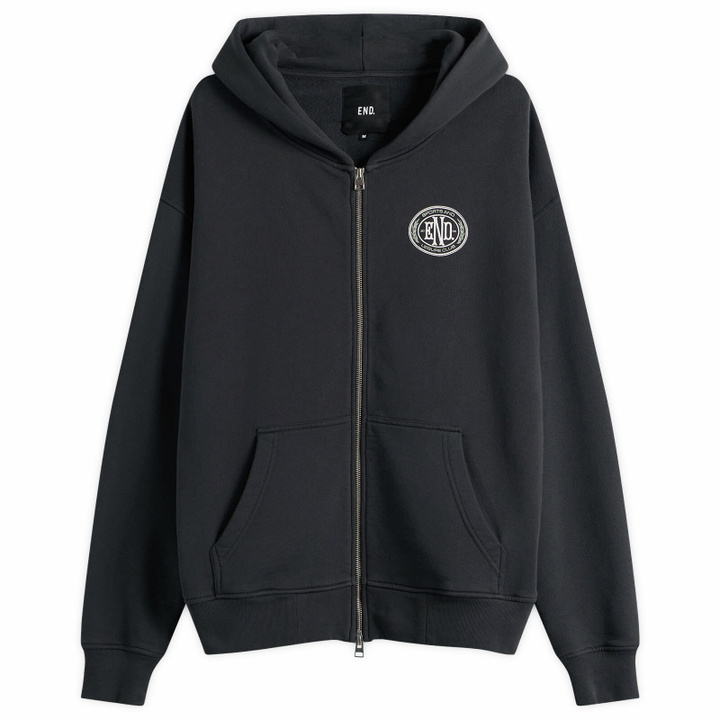 Photo: END. Leisure Zip Hoodie in Cinder Black
