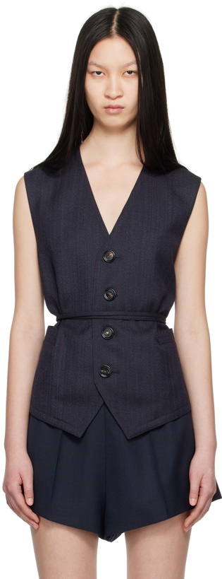 Photo: Bottega Veneta Navy Striped Vest