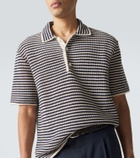 Orlebar Brown Lowry striped crochet cotton polo sweater