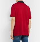 Gucci - Logo-Embroidered Stretch-Cotton Piqué Polo Shirt - Red