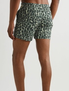 TOM FORD - Slim-Fit Short-Length Leopard-Print Swim Shorts - Blue