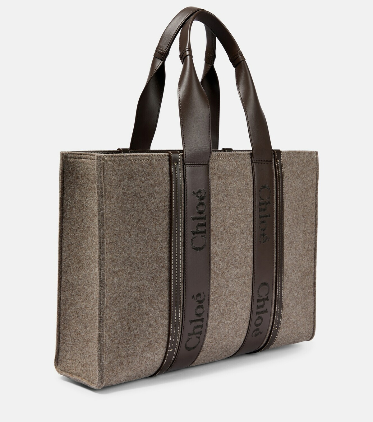 Chloe - Woody Large felt tote bag