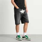 A Bathing Ape Men's Twin Sta Relaxed Fit Denim Shorts in Black