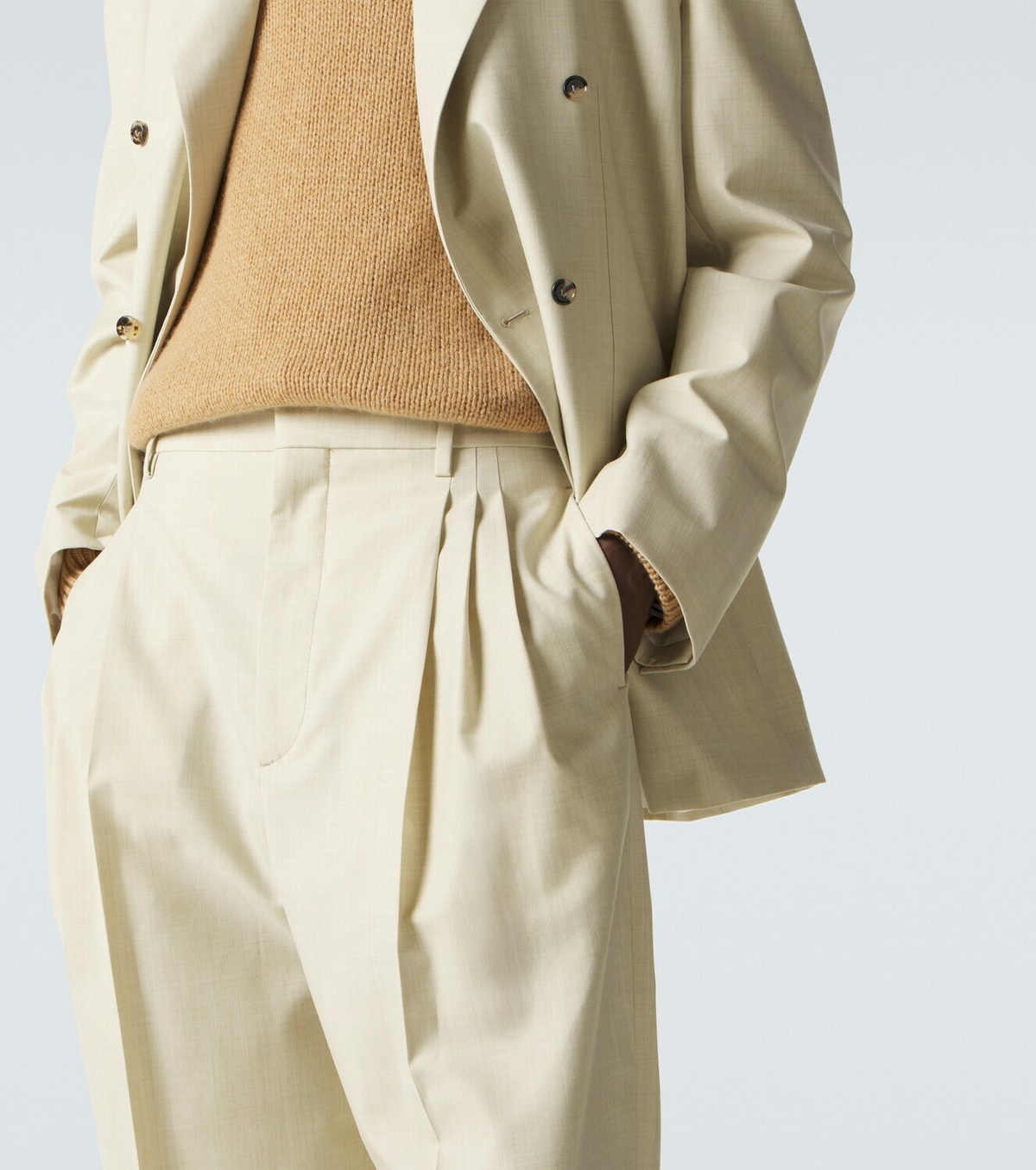 Bottega Veneta Wool and cotton gabardine suit pants