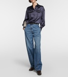 Brunello Cucinelli Embellished satin shirt