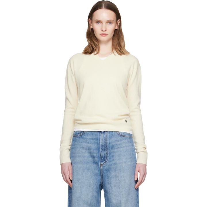 Photo: Stella McCartney Off-White Cashmere V-Neck Sweater