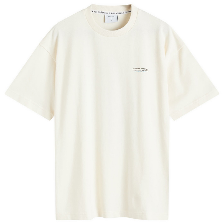 Photo: Percival Men's Call 0800 Long Sleeve T-Shirt in Ecru