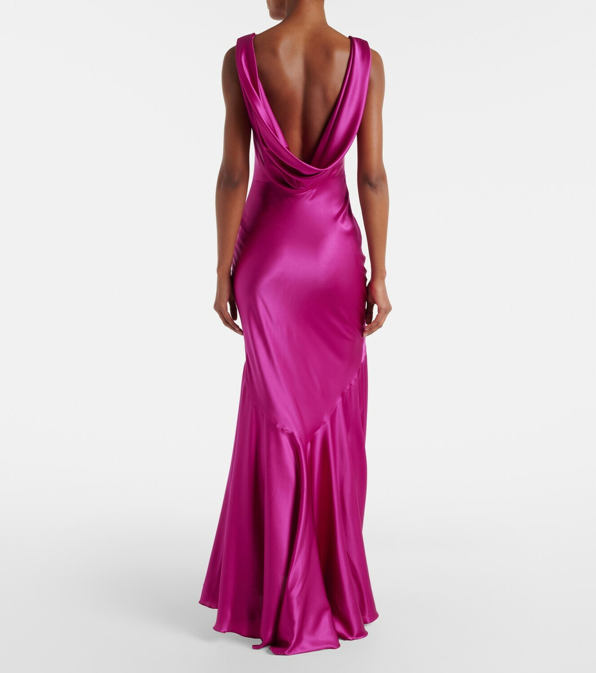 Nina Ricci Open-back silk-blend satin maxi dress