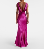 Nina Ricci Open-back silk-blend satin maxi dress