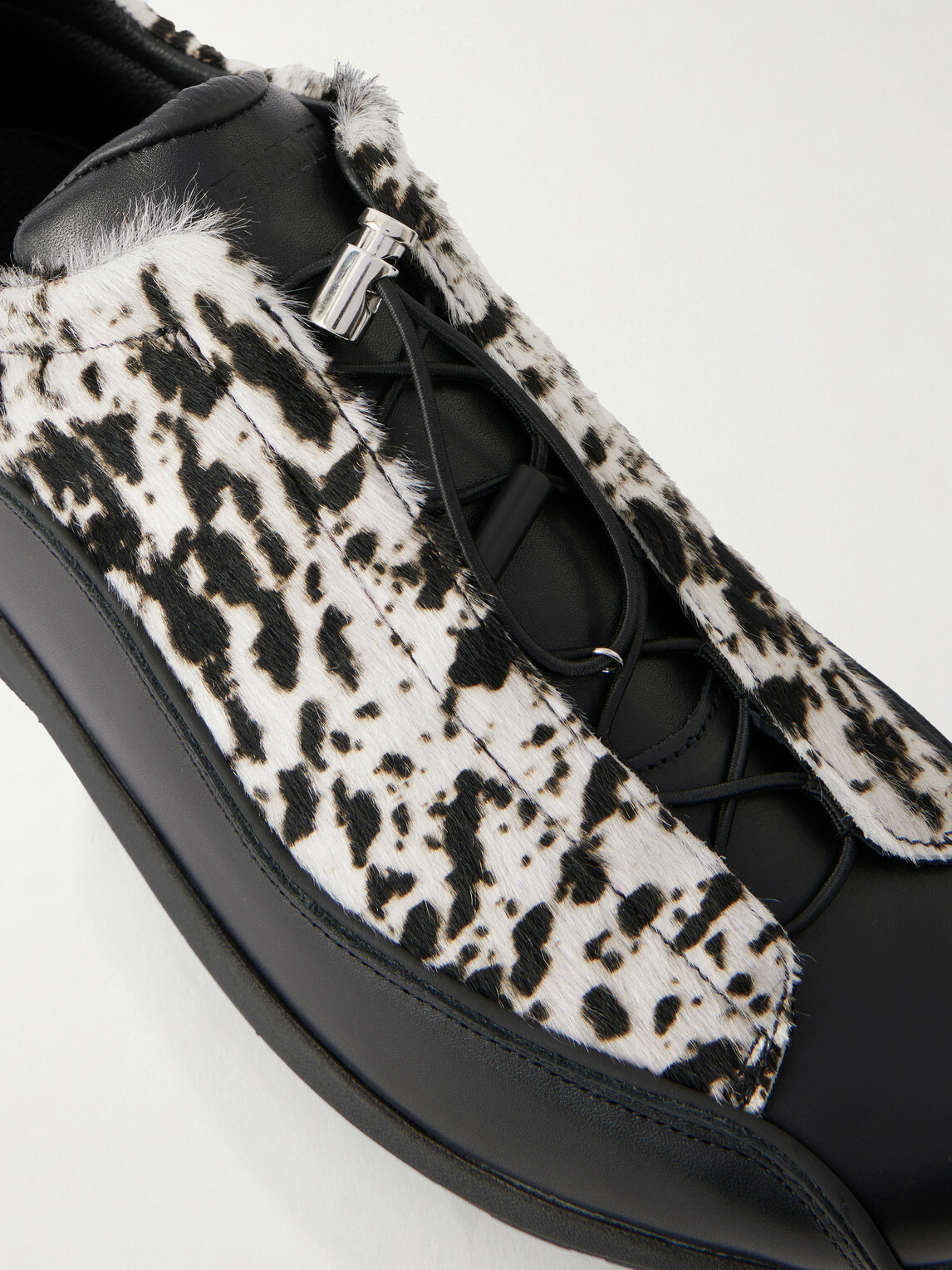 Diemme - Licata Leather-Trimmed Calf-Hair Sneakers - Black