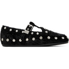 GANNI Black Mary Jenny Velvet Flats