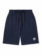 DISTRICT VISION - Straight-Leg Logo-Appliquéd Cotton-Jersey Shorts - Blue