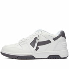 Off-White Men's Out Of Office Calf Leather Sneakers in White/Dark Grey