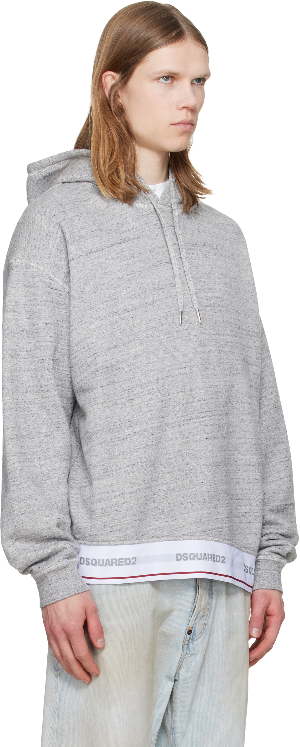 Dsquared2 Gray Dsquared2 Tape Relax Fit Hoodie
