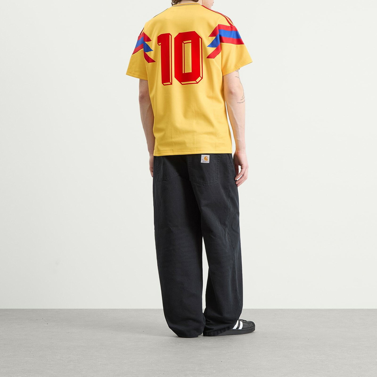 Adidas Men's Colombia 1990 Away Jersey Top in Bold Gold