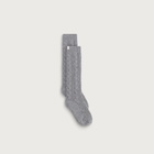 Damson Madder Women's Cable Knit Long Cosy Sock in Grey