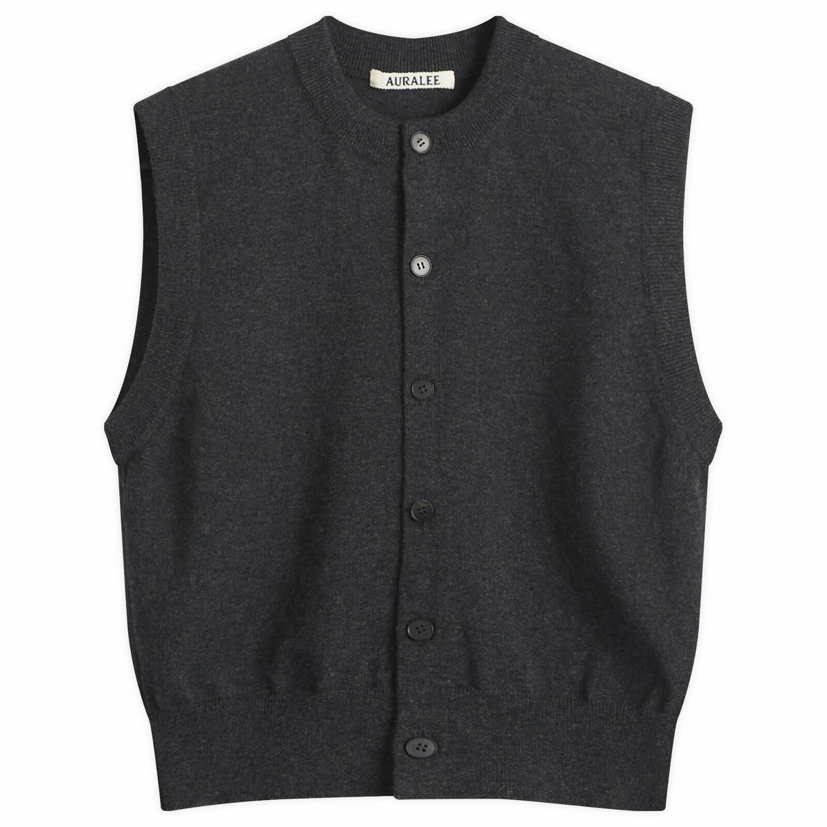 Auralee Women's High Twist Wool Knit Vest in Charcoal Auralee Auralee Women's High Twist Wool Knit Vest in Charcoal Auralee