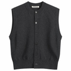 Auralee Women's High Twist Wool Knit Vest in Charcoal