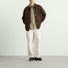 AMI Paris Men's Suede Buttoned Overshirt in Chocolat